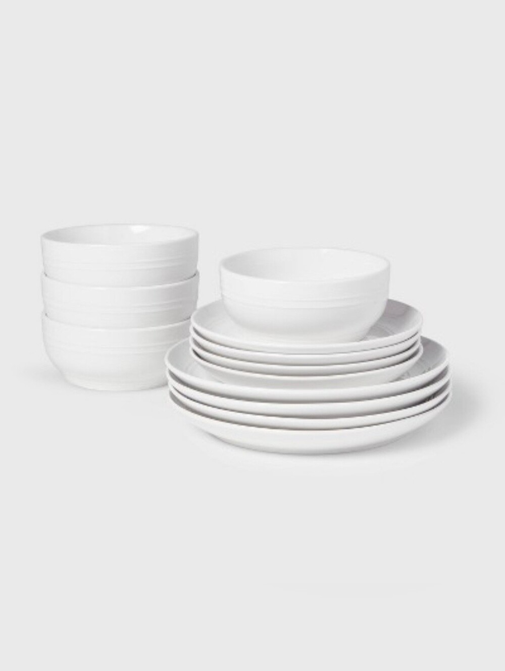 Threshold 12pc Stoneware Westfield Dinnerware Set White